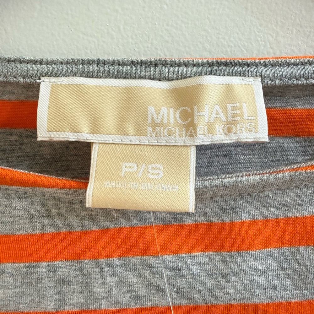 Michael Kors Gray and Orange Striped Top Size PS - Picture 6 of 8